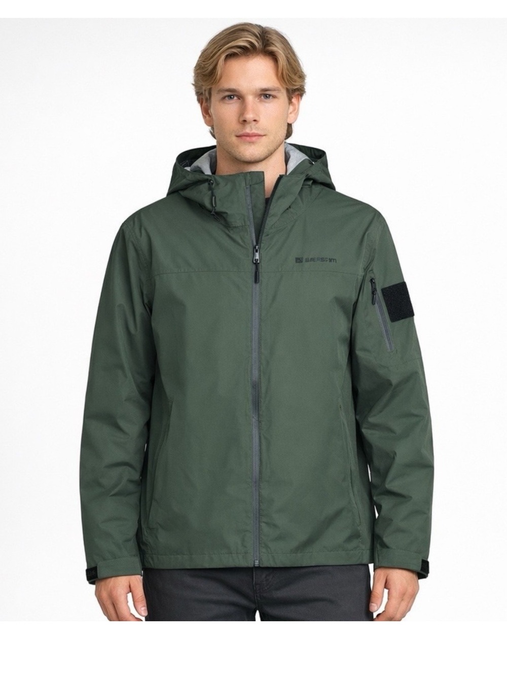New Baerskin Tactical Soft Shell Long Sleeve Full Zip Green Jacket Size XXL